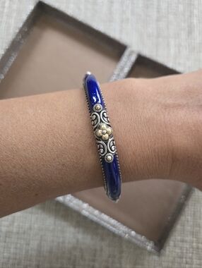 Barbara Bixby Sterling 18k Hinge Enamel Bracelet